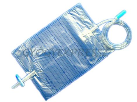URINE BAG 2 literes Vizeletgyűjtő zsák T csapos leeresztéssel 150 cm-es  leeresztőcsővel