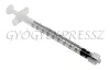 LUER LOCK Injekciós fecskendő 1 ml műanyag LUER LOCK Injekciós fecskendő 1 ml műanyag