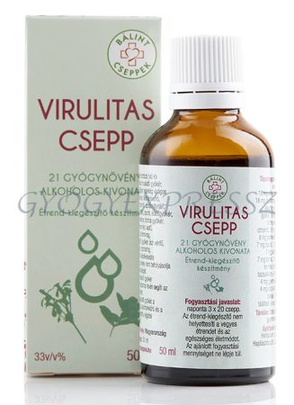 BÁLINT CSEPPEK Virulitas 21 gyógynövény alkoholos kivonata 50 ml