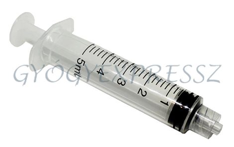 LUER LOCK Injekciós fecskendő 5 ml műanyag 3 részes