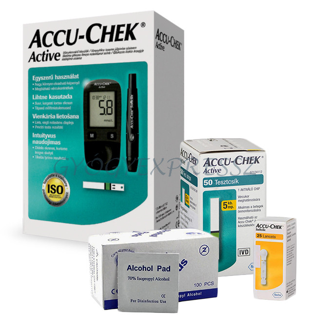 ACCU-CHEK ACTIVE Vércukorszintmérő CSOMAG - Gyógyexpressz we