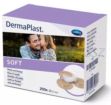 DERMAPLAST SOFT Kerek 22 mm-es sebtapasz 200 db