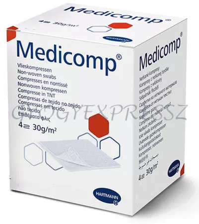 MEDICOMP 10 x 20 cm Flíz alapanyagú steril sebfedő lap 50 db