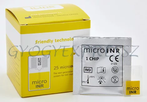 MICROINR INR Véralvadásmérő TESZT CHIP 25 db-os (MG 28862) MICROINR INR Véralvadásmérő készülékhez