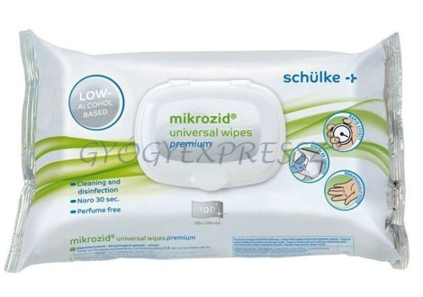 MIKROZID UNIVERSAL WIPES 20 x 20 cm fertőtlenítő kendő 100 DB (MG 28736)