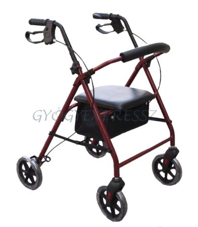 GM 4259 ACÉL Rollátor négy kerekű BORDÓ