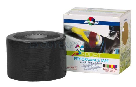 MASTER-AID SPORT PERFORMANCE Kineziológiai tapasz TAPE 5 cm x 5 m fekete