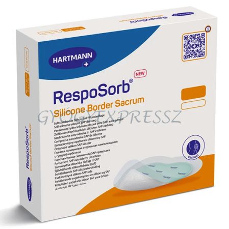 RESPOSORB SILICONE BORDER SACRUM 18 x 18 cm szuperabszorbens hidrocelluláris kötszer szilikonréteggel 1 db (MG 410217425)