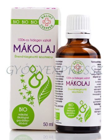 BÁLINT CSEPPEK Bio Mákolaj 100%-os hidegen sajtolt 50 ml