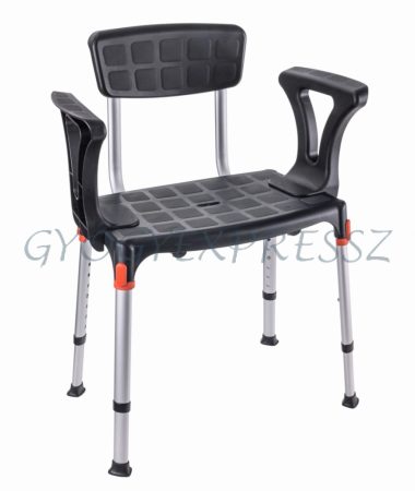 KING Zuhanyszék fürdetőszék 150 kg-ig fekete