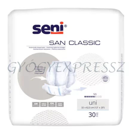 SENI SAN CLASSIC UNI 30 db Inkontinenciabetét 1600 ml