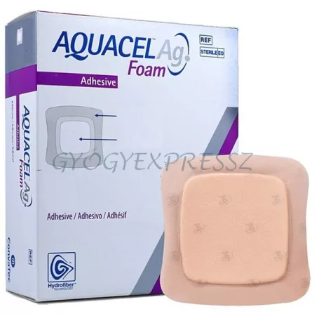 AQUACEL AG FOAM 12,5 x 12,5 cm Öntapadó ezüstionos steril habkötszer  