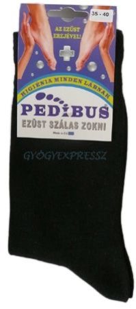 Ezüstszálas zokni vékony fekete PEDIBUS 5007 