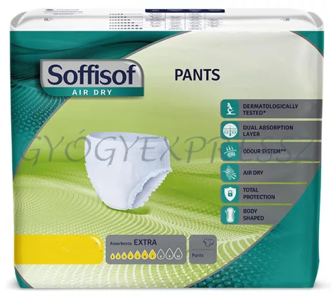 SOFFISOF PANTS EXTRA L Inkontinencia fehérnemű nadrágpelenka 110 - 150 cm csípőméretre 8 db
