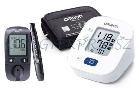 PROFI 1 Vérnyomás Vércukor Egészség CSOMAG (Omron M2+ és Accu-Chek Active)  